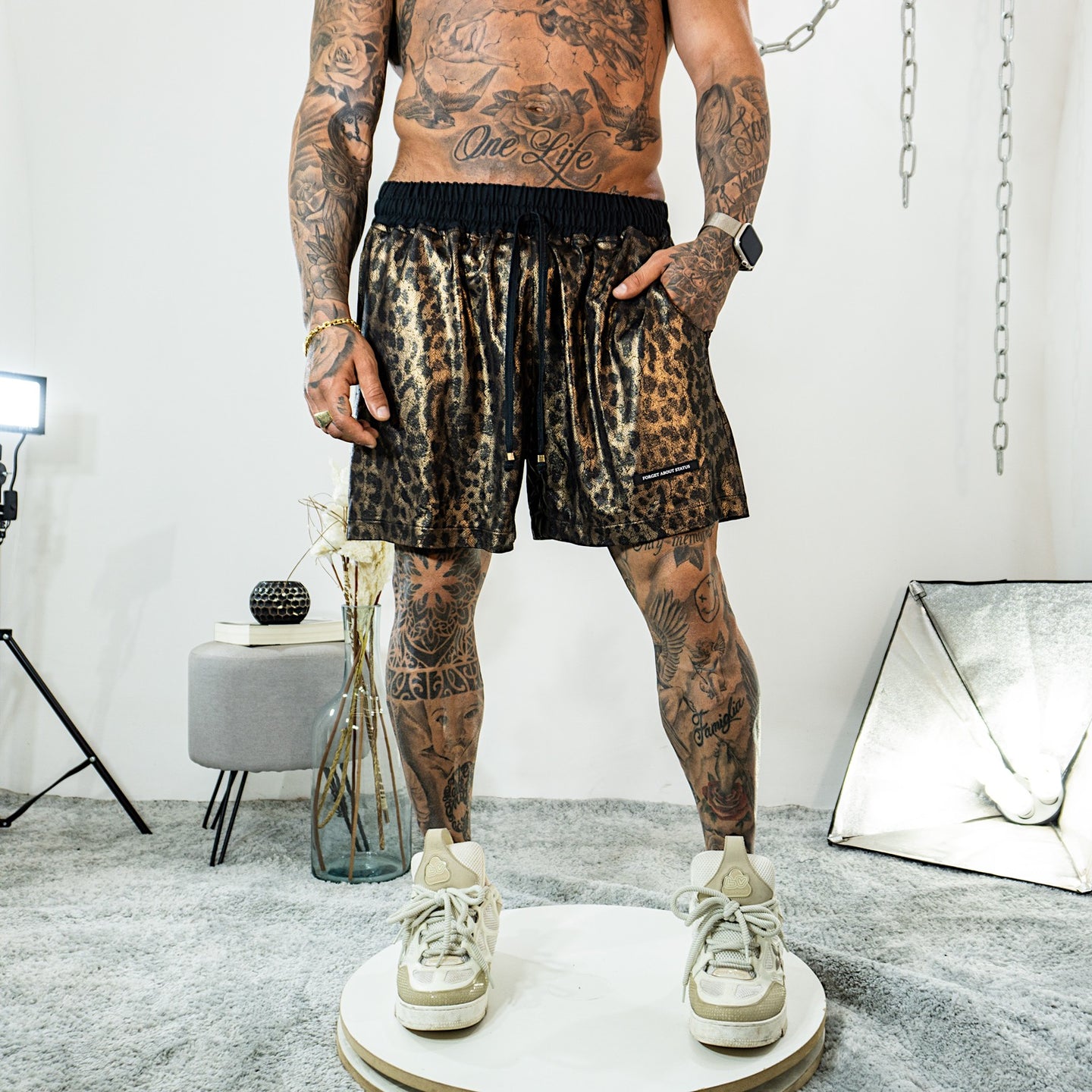 Shorts Leopard - Gold