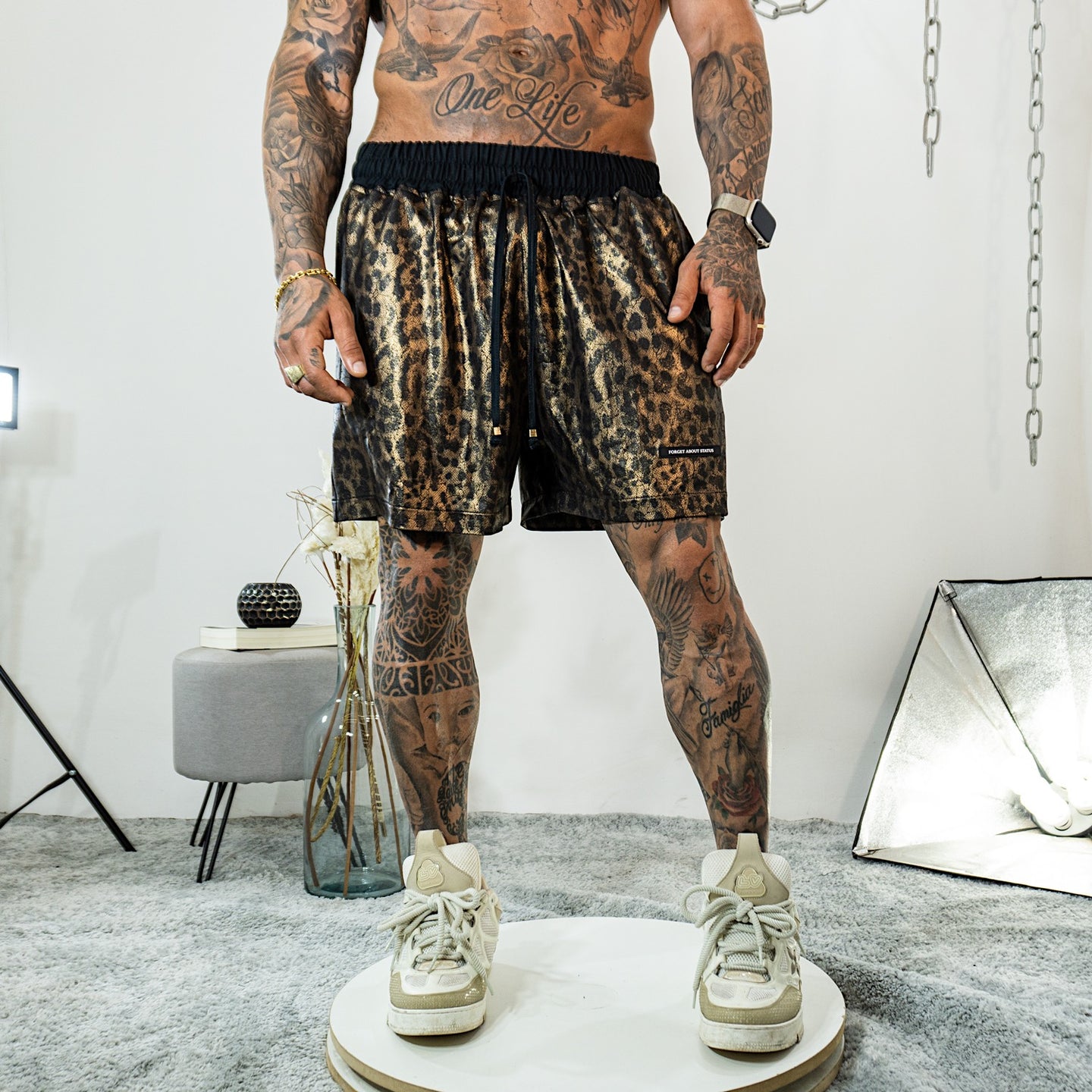 Shorts Leopard - Gold